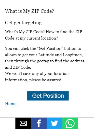 get position to show zip code
