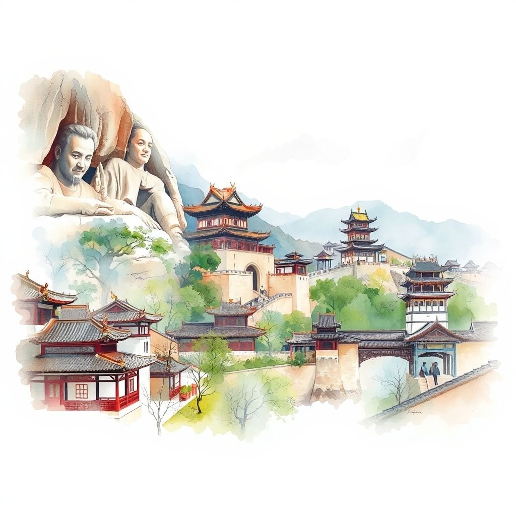 山西大同水彩画