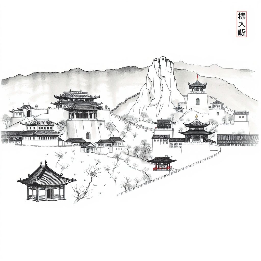 山西大同水墨画